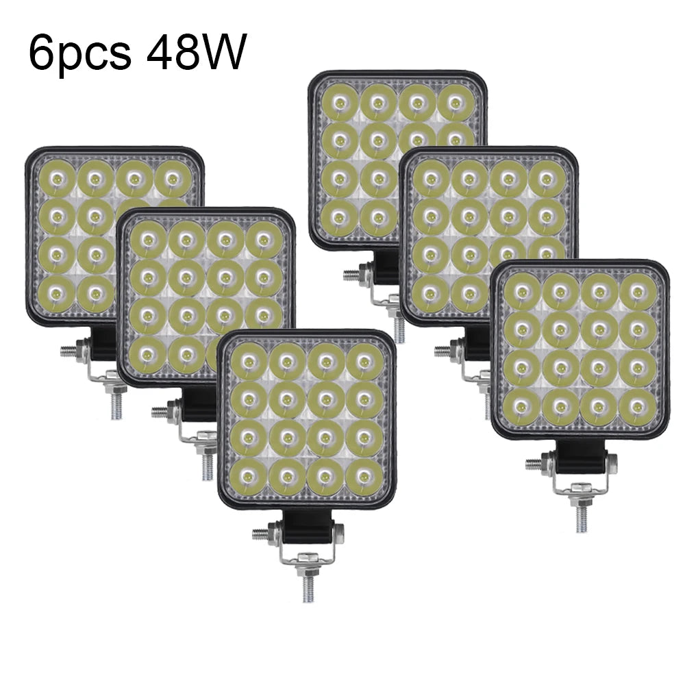 NLpearl 42W 48W Mini LED Work Light 12V 24V LED Light Bar Off Road Spotlight for Jeep Truck 4X4 Car SUV ATV Barra LED Headlights