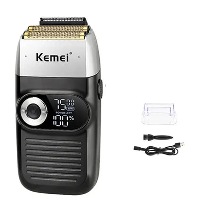 Kemei KM-2026 Men's Electric Shaver Professional Hair Clipper LCD Display Beard Trimmer Hair Trimmer Machine USB Shaver Male