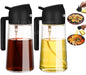 1-2PCS 2in1 Spray Oil Dispenser Oil Jar Cruet BBQ 500ml Plastic Spray Sprayer Bottle Kitchen Baking Roasting Picnic Kitchen Tool