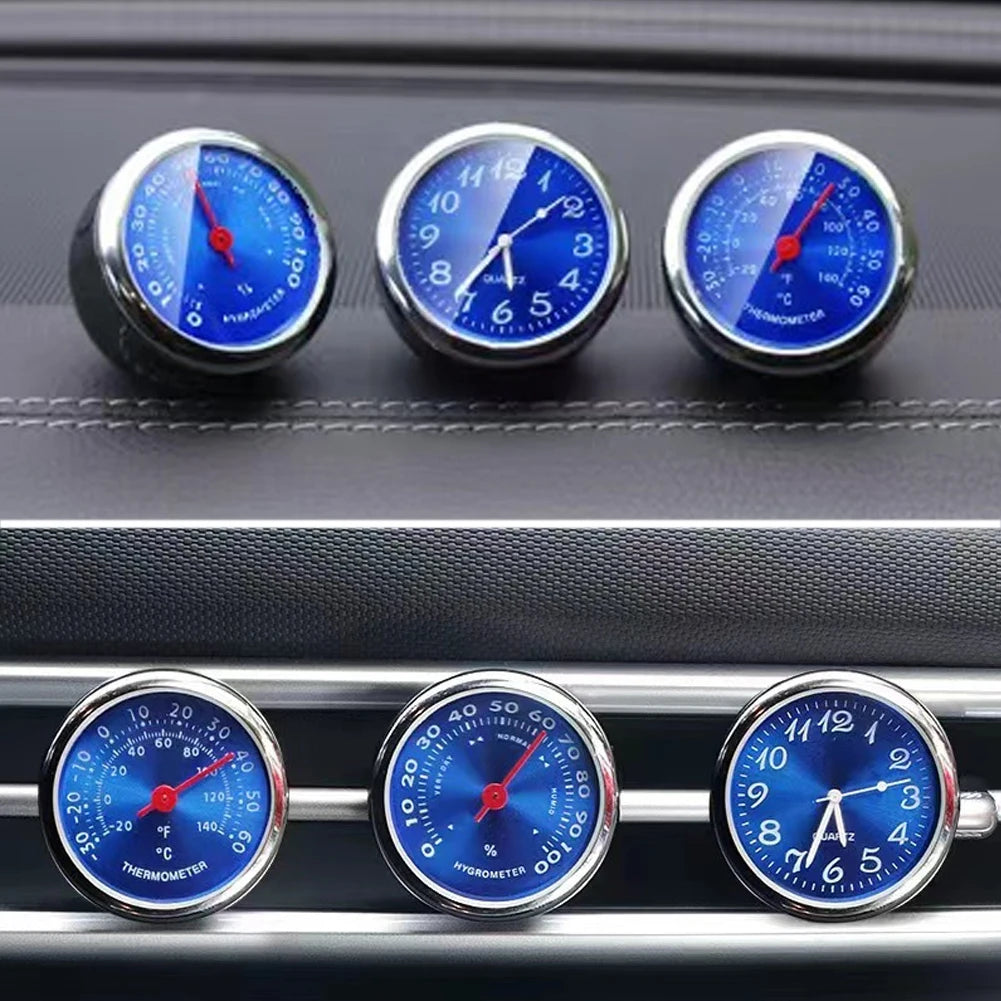Car Clock Auto Watch Thermometer Hygrometer Home Automobiles Interior Decoration Ornament Automotive Clock In Car Accessories