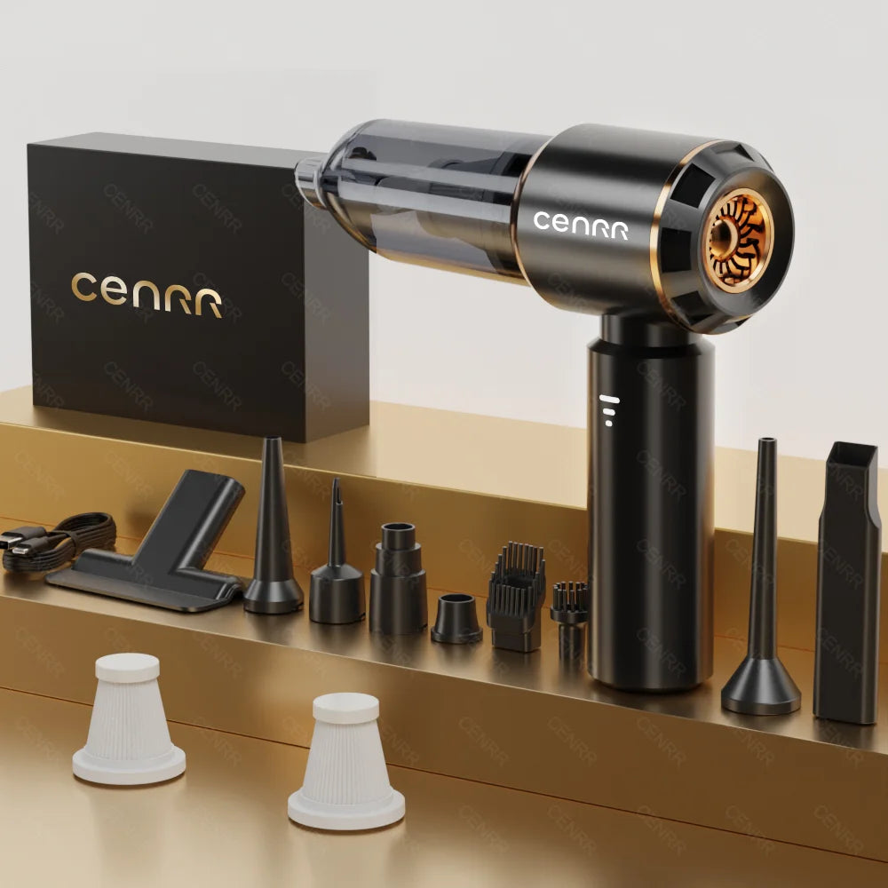CENRR Mini Car Vacuum Cleaner 360000PA Cordless Powerful Wireless Car Cleaner HandHeld Portable Vacuum Cleaner Cleaning Machine