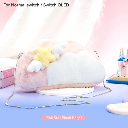 GeekShare Protective Case for Nintendo Switch OLED NS Game Accessories Pink Star 3D Silicone Switch OLED Shell High Quality
