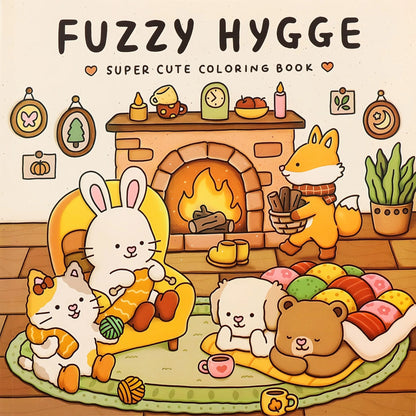 Cartoon Coloring Book For Adults And Teens Featuring Adorable Creatures for Christmas Gifts To Relax In A Cozy Hygge Moment