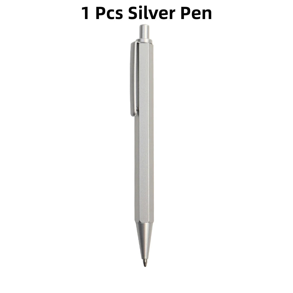 Metal Ballpoint Pens Automatic Ballpoint Pen Refill Black Blue Ink For School Office Stationery Supplies Writing 0.7mm
