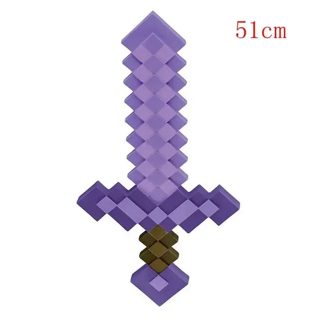 45cm Game Minecraft Design Blue Diamond Sword My World Plastic Toy Steve Sword Ax Kids Lovely Toys For Children Cosplay Gift