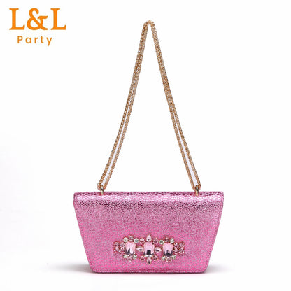 2024 Newest INS Pink Color Elegant High Heels Nigeria Popular Design African Ladies Shoes And Bag Set for Wedding Party