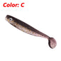 10 Pcs Fishing Double Colors Silicone 3D Eyes Soft Lure 6.8cm 2g T-tail Jig Wobblers Tackle Artificial Sequin Bait for Bass