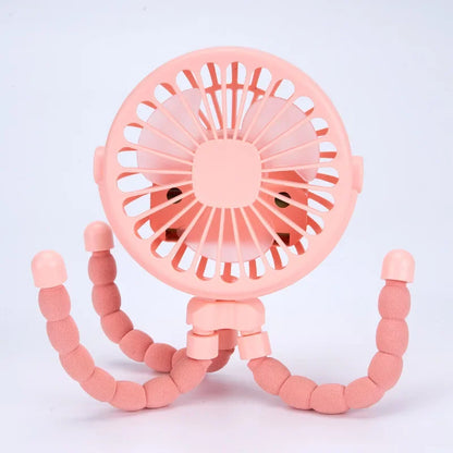 Baby Stroller Fan Hand Held Rechargeable USB Bladeless Small Folding Fans Mini Ventilator Silent Table Outdoor Cooler Neck Fan