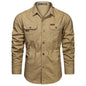 Men's Long Sleeve Casual Cotton Shirts High Quality multi-pocket Camisa Militar Overshirt Brand Clothing Cargo Work Shirts