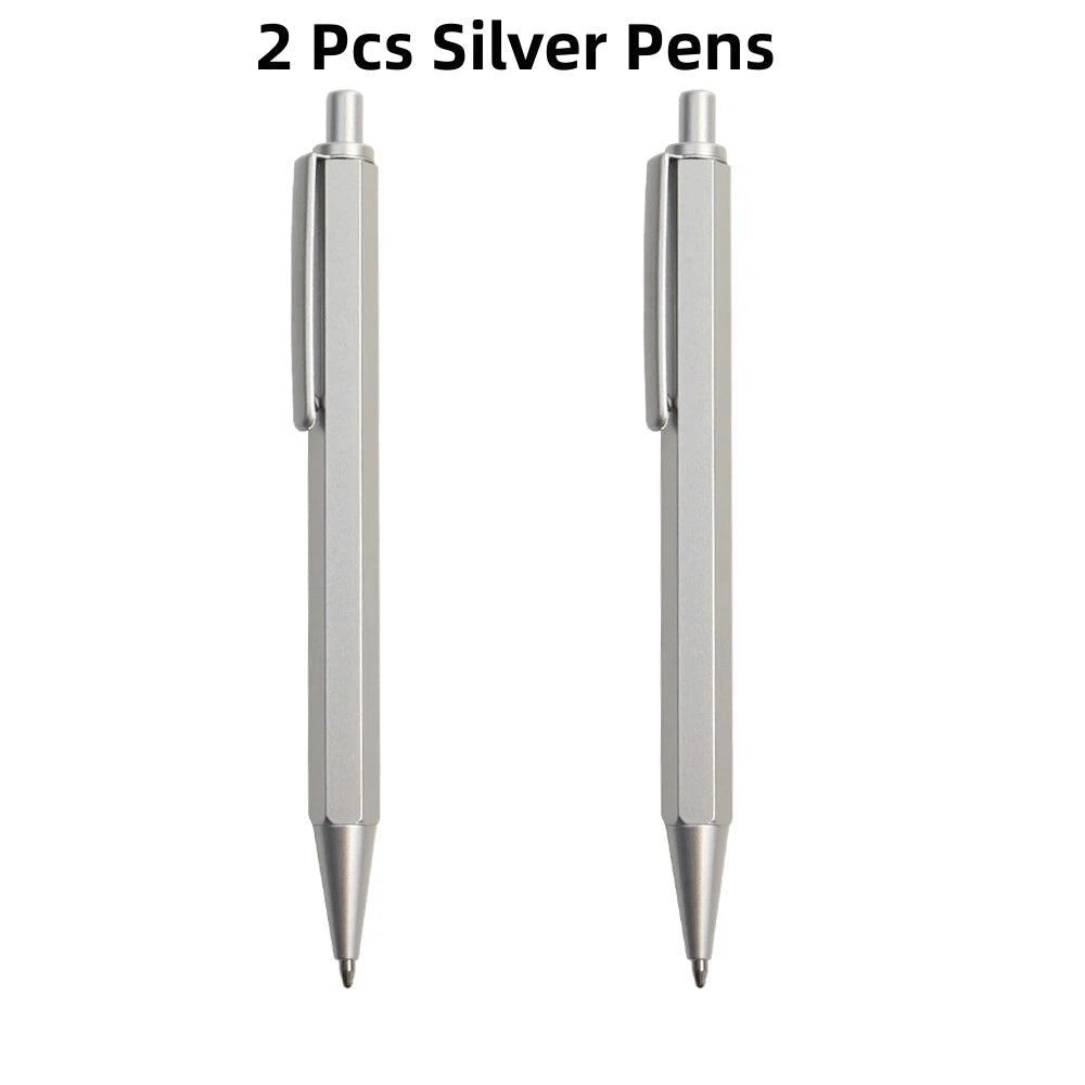 Metal Ballpoint Pens Automatic Ballpoint Pen Refill Black Blue Ink For School Office Stationery Supplies Writing 0.7mm