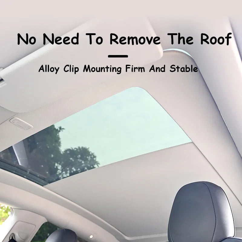 For Tesla Panoramic Electric Sunshade for Model Y Integrated Car Roof Shade Retractable Sun Visor 2024 Interior 21-23 Accessori