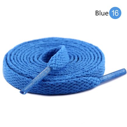 1Pair 8mm Flat Shoelaces Unisex Polyester Black White Shoe Laces Sneakers Canvas Laces Classic Soft Kids Shoestrings 80-120cm