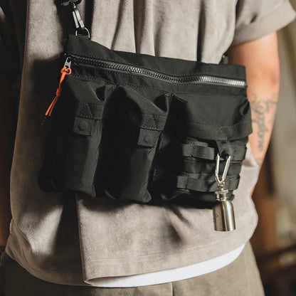 Maden Retro Multi-pocket Functional One-shoulder Postman Cross-body Bag Outdoor Waist Bag Side Shoulder for Men's Fashion