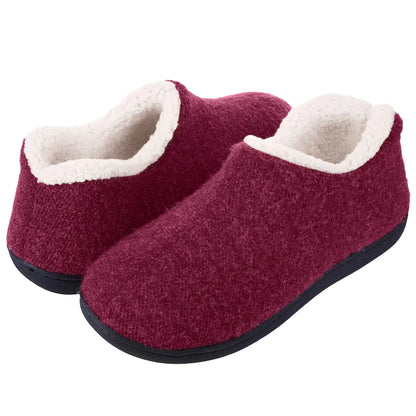 Pallene Women Curly Cotton Shoes Closed Back Home Slippers Memory Foam Soft Bottom Slides Winter Outdoor Walk Casual Slippers