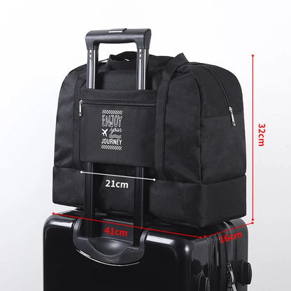 Women's Large Capacity Travel Bag Fitness Yoga Handbag Wet and Dry Wide Shoulder Strap Outdoor Tote Bag