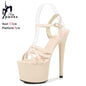 Sandals Women Wedding Shoes 2024 Summer Sexy High Heel 17/20CM Buckle Strap Nightclub Party Shoes Female Sandals Pole Dance Shoe
