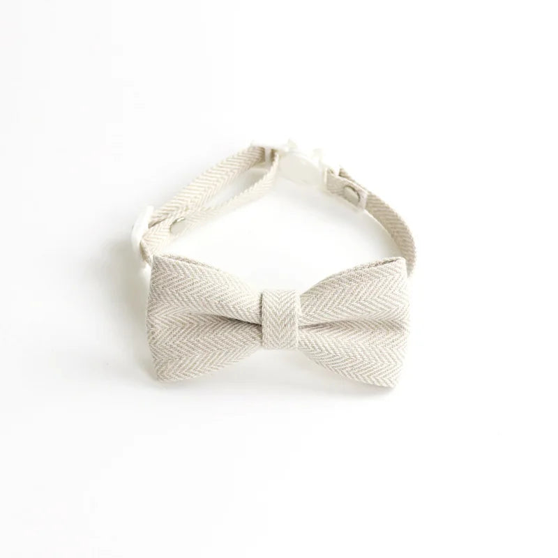 Solid Color Pets Cat Collars Adjustable Puppy Chihuahua Necklace Safety Buckle Kitten Bow Tie Rabbit Necktie