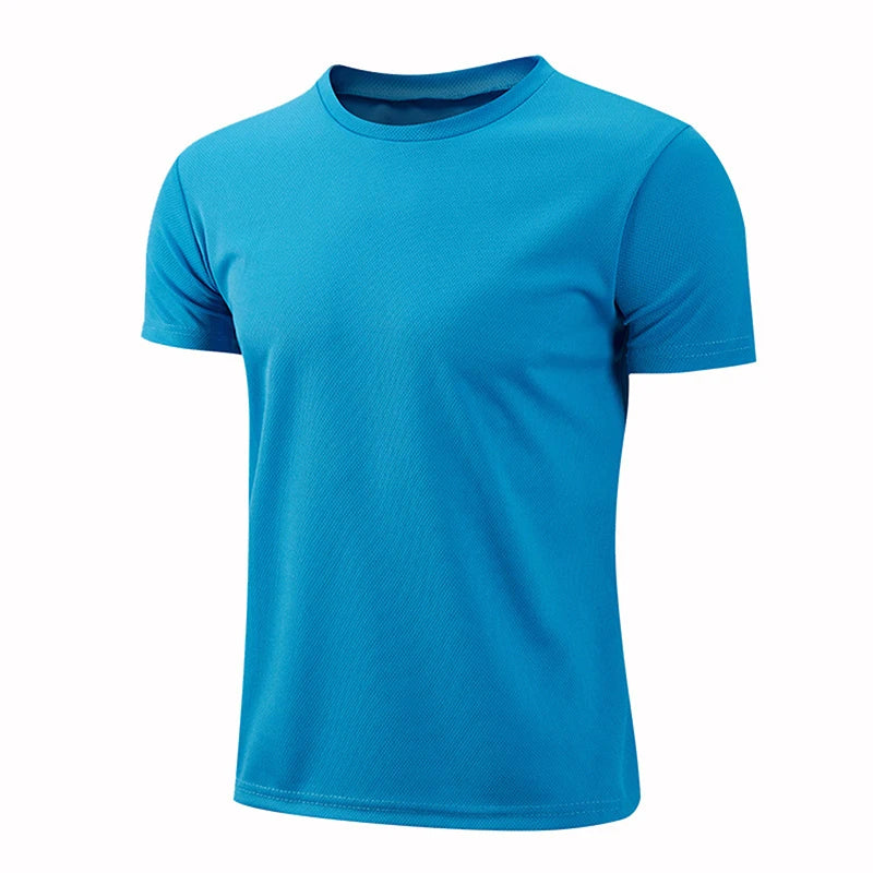 Women Men Quick Drying Short Sleeve Tees Summer Gym Running O-Neck T-Shirt Training Exercise Gym Sport Blank Tops For Printing