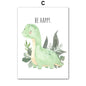 Cartoon Dinosaur Numbers Alphabet Jurassic Dino Nursery Posters Print Canvas Painting Wall Art Picture Baby Kids Room Home Decor
