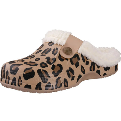 Comwarm Winter Fuzzy Colgs Slippers For Men Outdoor Waterproof Plush Lined Garden Shoes Comfort Non-slip Fur Fluffy House Slides