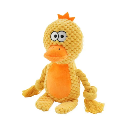 Pet Plush Sound Cotton Rope Fox Frog Elephant Shaped Dog Toy Interactive Tug of War Training Supplies