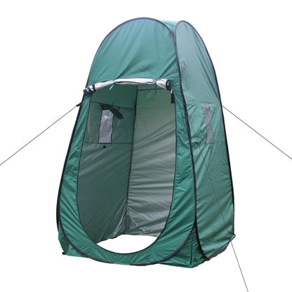 Single Hide Portable Privacy Shower Toilet Camping Pop Up Tent UV Function Outdoor Dressing Photography Green & Blue Fishing WC