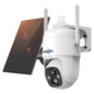 Hiseeu 3MP Cloud AI WiFi Video Security Surveillance Camera Rechargeable Battery with Solar Panel Outdoor Pan & Tilt Wireless