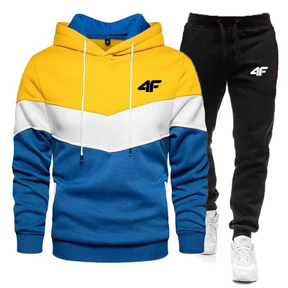 2025 Men's Autumn/Winter Fashion hooded Sweatshirt, fashionable quality, outdoor jogging, fitness, sports and casual set