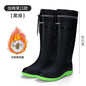 Men's Rain Boots Long Tube Water Shoes Non-slip Waterproof Safety Work Shoes Black Red Platform Cotton high-top outer wear