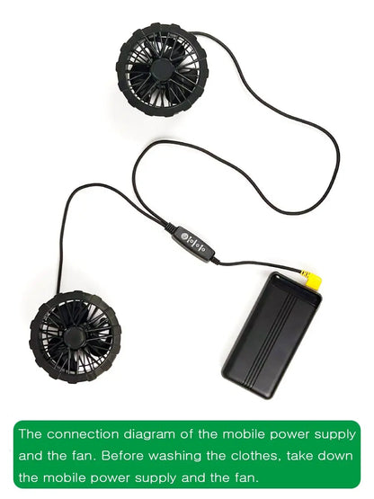 Cool Vest Summer Cooling Fan Waistcoat Reflective Stripe Work Clothes 5V USB Charging Conditioning Clothes Cooling Vest