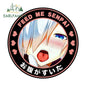 EARLFAMILY 13cm Feed Me Senpai Car Stickers Ahegao Windows Laptop Vinyl Car Wrap Decal Anime Waterproof Car Accessories
