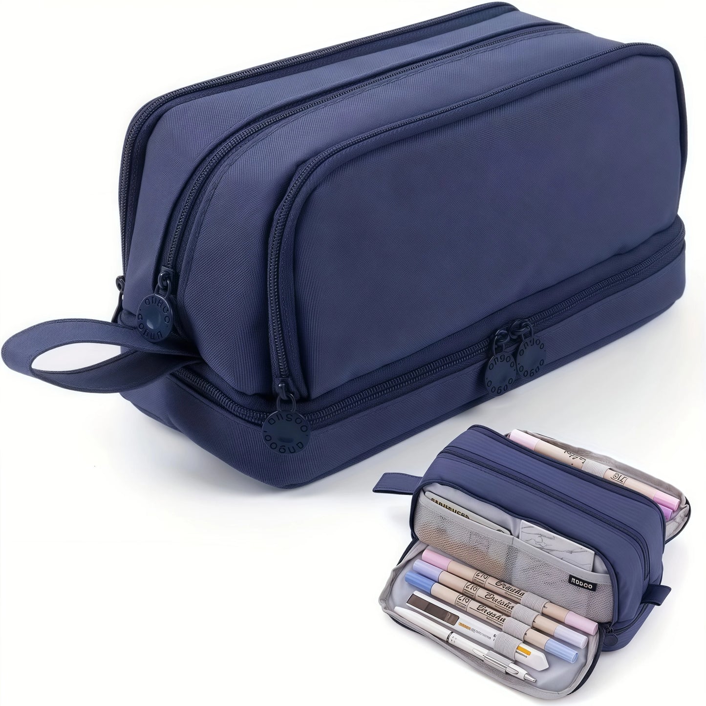 Large capacity stationery case, durable oxford cloth pencil case, portable organizer for school, office and university supplies