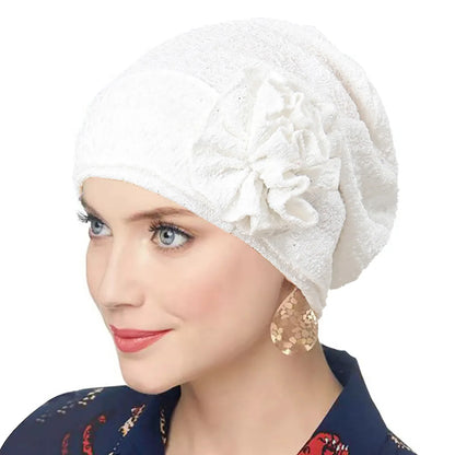 New Women Gold Silver Turban Hats Chemo Bandana Hijab Pleated Indian Cap Turbante Hat Ladies Hair Loss Headscarf Muslim Headwear