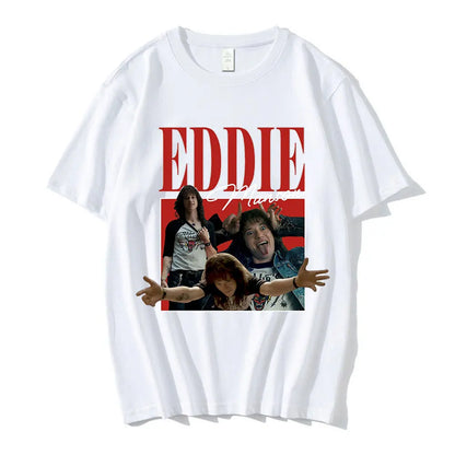 Eddie Munson T-shirts Men's Harajuku Graphics Print T-shirt Short Sleeve Oversize Streetwear Unisex Cotton Casual T Shirt
