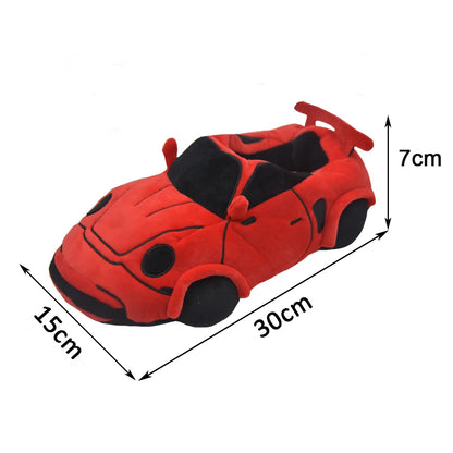 10 COLORS Vehicle Shape Plush Slippers Women Men Cartoon Car Warm Soft House Shoes Birthday Party Indoor Slipper