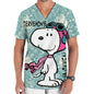 Hospital Nurse Uniforms Women Medical Uniform Print Scrub Top Snoopy Dental Clinic Work Clothes Mens Scrubs Short Sleeved Jacket