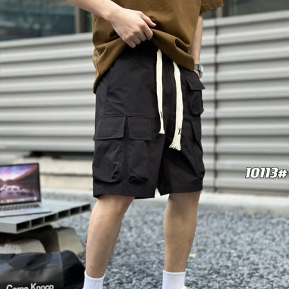 2024 Summer American Tooling Shorts Men's Multi-pocket Quick-drying Shorts Breathable Straight Five-point Pants Streetwear