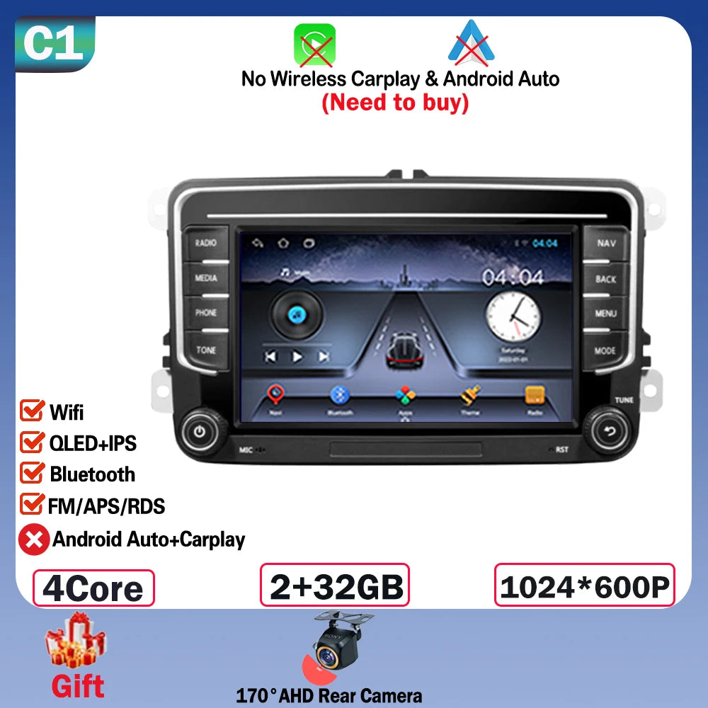 Android 14 Car Radio Carplay For VW Volkswagen Skoda Octavia Golf 5 6 Touran Passat B6 Polo Jetta CarPlay Auto Navigation Stereo
