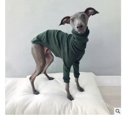 Dog Winter Clothes Fleece Whippet Vest Large Dogs Cotton Italian Greyhound Clothes Turtleneck Dog Clothes Soft Fleece Hoodie