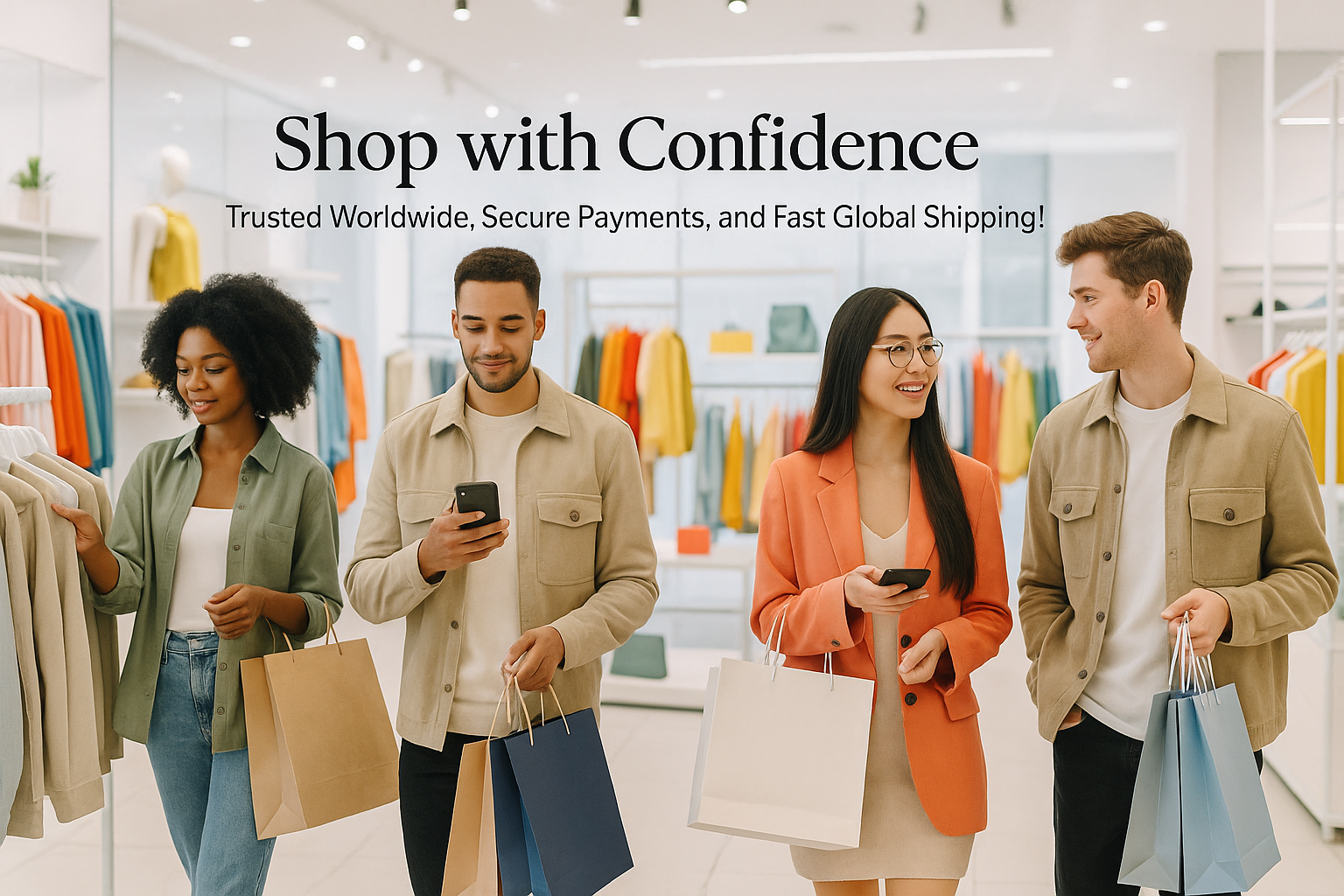 “Shop with Confidence – Trusted Worldwide, Secure Payments, and Fast Global Shipping!”  ADD THIS SENTNCE TO PHOTO